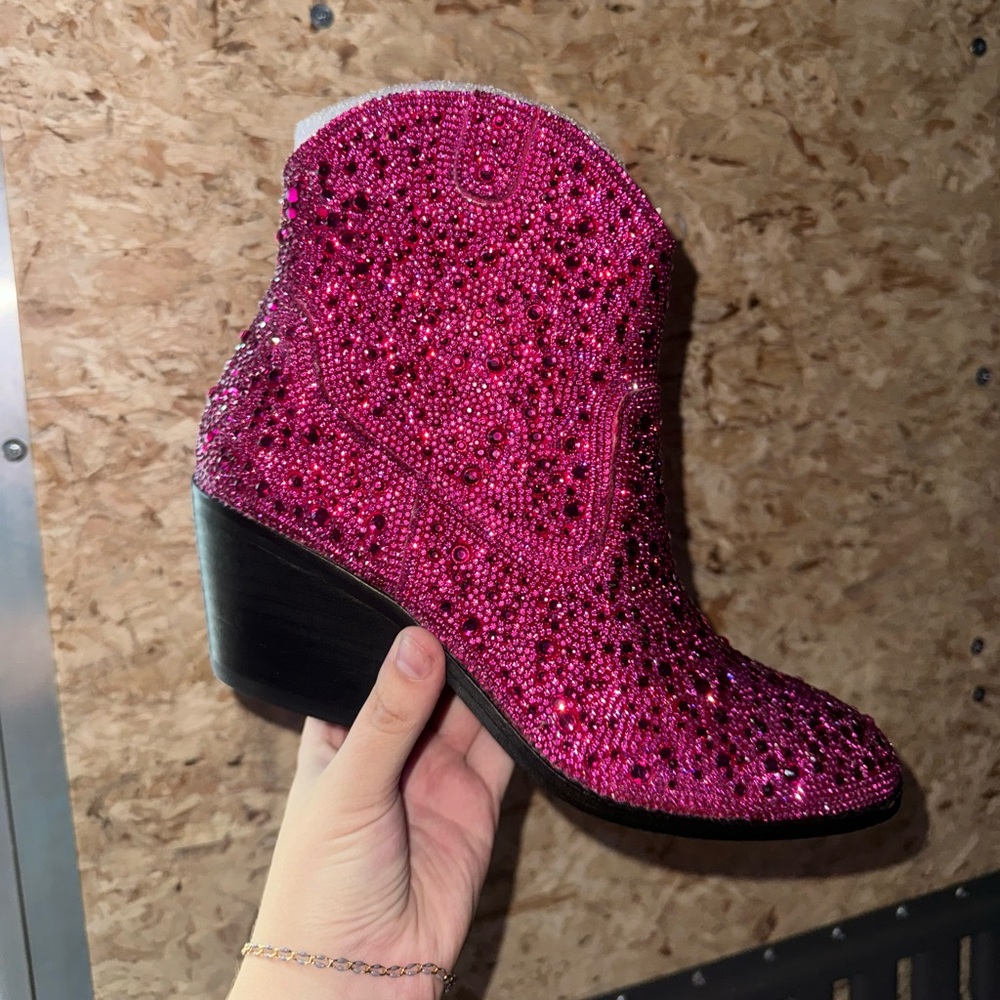 Corkys Pink Rhinestone Booties